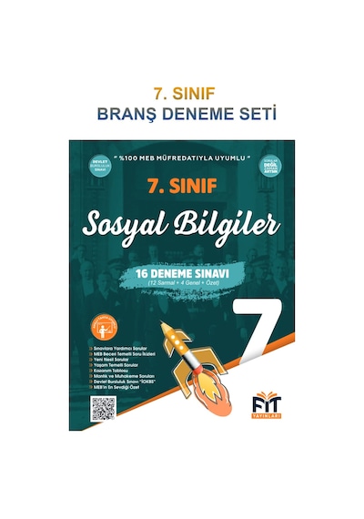 7. Sınıf Branş Deneme Seti Türkçe, Matematik, Fen, İngilizce, Sosyal Bilgiler Deneme Seti Kitabı