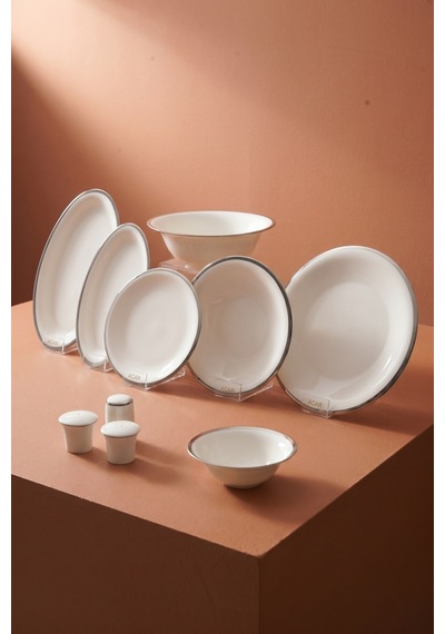 Liora 12 Kişilik 60 Parça Silver Porselen Yemek Takımı Çok Renkli