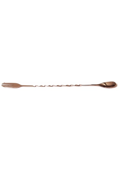 Çatallı Bar Kaşık Bakır 33 Cm Gümüş