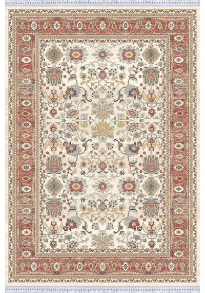 Pembe Çerçeveli Dokuma Pamuk Taban Kaymaz Kilim Klm373n11