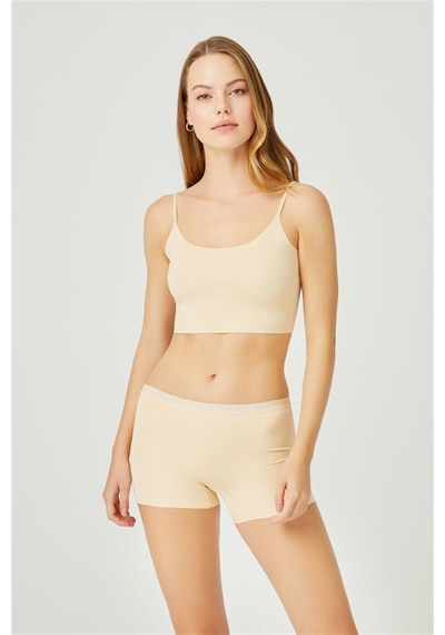 Cottonhill Basic Lazer Kesim Dikişsiz Kadın Boxer Külot 5'li Paket Renkli-1 Çok Renkli