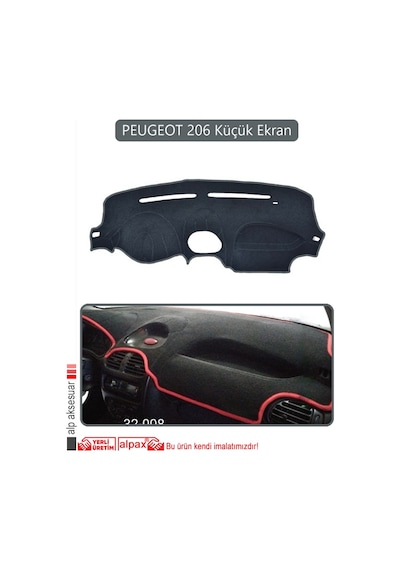 Peugeot 206 Küçük Ekrantorpido Koruma Halısı Gri Kenar