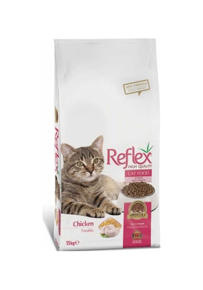 Reflex Tavuklu ve Prinçli Yetişkin Kedi Maması 15 KG