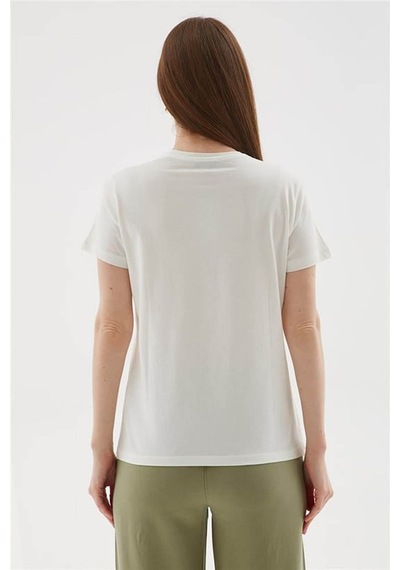 Fashion Friends Baskılı Ekru Kadın T-shirt 25y0398k1 Ekru