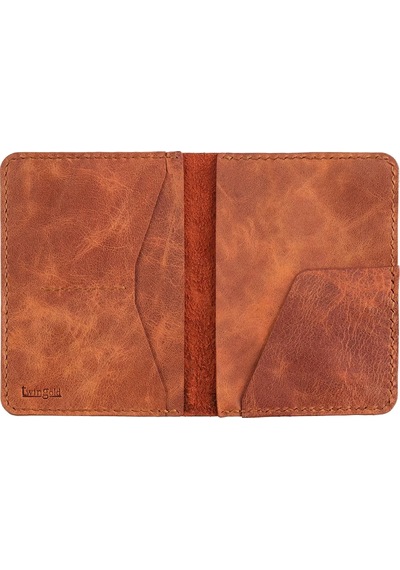 Twingold İsme Özel Pasaport Kılıfı - %100 Rainbow Deri - Ak02003 - Tobacco Tobacco