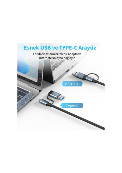 Inca Iutp-03t Usb3.0+tip-c Gigabit Rj45+3 Usb3.0 Çevirici Giriş:tip-a+tip-c Çıkış:eternet+3 Tip-a