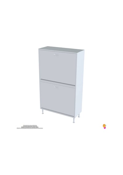 Modilayn İlkim Modern Çamaşır Ünitesi, 75x138x32,5 Cm Gizli 4 Göz Minimalist Akıllı Sepetli Dolap Beyaz