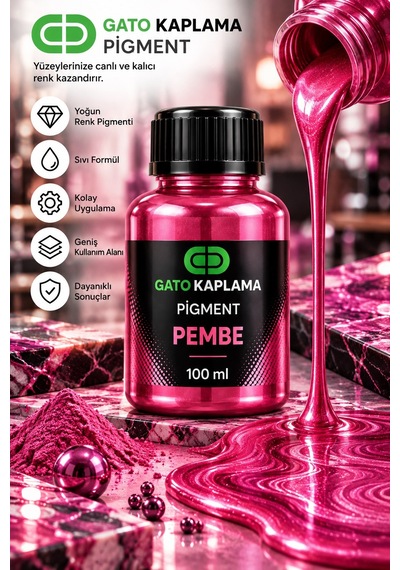 Gato Kaplama Solvent Bazlı Transparan Sıvı Pigment Boya 100 Ml Pembe Renk Renklendirici