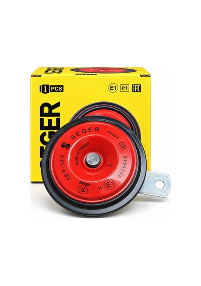 50fk1200 50f 12v Kalın Sesli Disk Korna Tekli Kırmızı Siyah