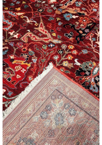 Afghan Antik Desenli Otantik Görünümlü Esoteric Vintage Kırmızı Halı Af06 Kırmızı-mavi