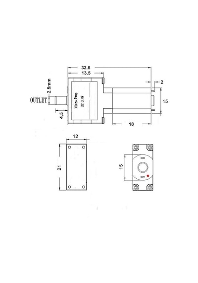 Micro Hava Pompası 3v 30kpa 0.3l/dakika Sessiz Mini Akvaryum Medikal Hava Tankı Gaz Oksijen Motor