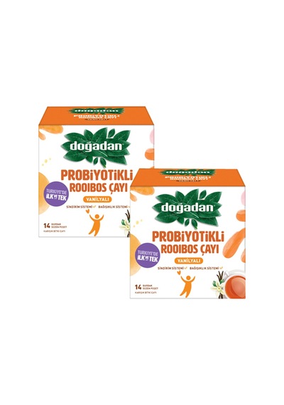 Doğadan Probiyotikli Rooibos Çayı Vanilyalı Süzen Poşet 2 x 14'lü