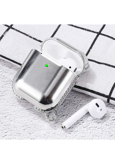 Wiwu Grace Electroplate Apple Uyumlu AirPods Kılıf ZORE-218224 Gümüş