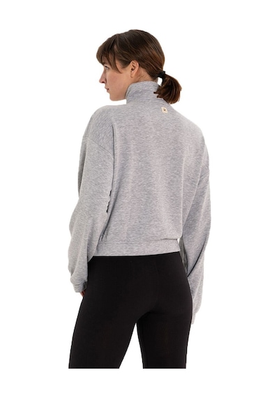 Inguz Dik Yaka Fermuarlı Sweatshirt Gri