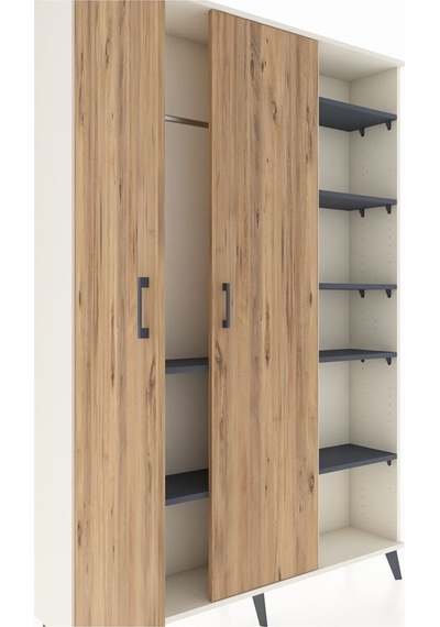 Arges Dolap 7 Raflı 2 Kapaklı Tek Askılı 132x30x195 Aytaşı-çam/antrasit Atlas Çam/antrasıt Arges Dolap 7 Raflı 2 Kapaklı Tek Askılı 132x30x195 Aytaşı-çam/antrasit Atlas Çam/antrasıt