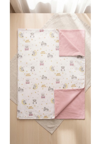 %100 Pamuklu Sweet Dreams Sevimli Koala Desenli 3 Parça Bebek Nevresim Takımı - Pembe 3'lü Bebek Uyku Seti Pembe - Beyaz