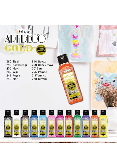 Artdeco Gold 140ml Multi Surface 12'li Tüm Yüzeylere Uygun Akrili Diğer