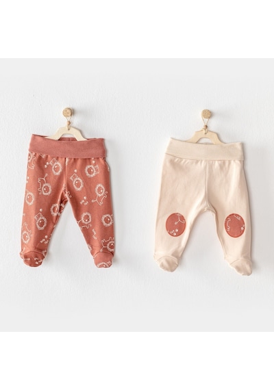 Andywawa Footed Mix 2'li Patikli Bebek Pantolon - AC23455 Tarçın