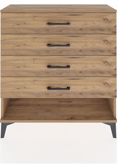 Arges Şifonyer 4 Çekmeceli 88x30x96 Çam-çam Çam