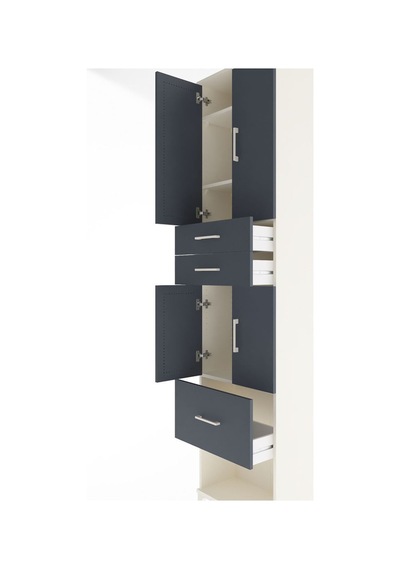 Arges Dolap 4 Raflı 3 Çekmeceli 4 Kapaklı 60x30x243 Aytaşı-antrasit Aytası