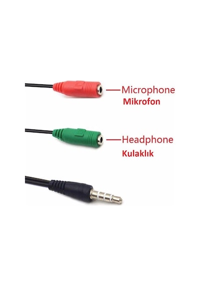 3.5mm Aux Kulaklık-mikrofon Ayırıcı Kablo