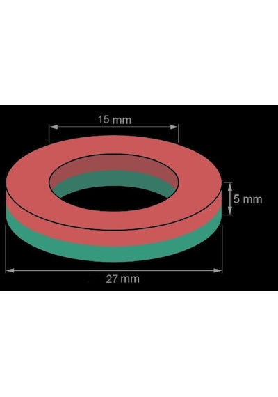Güçlü Delikli Neodyum Mıknatıs 27x15x5 Mm