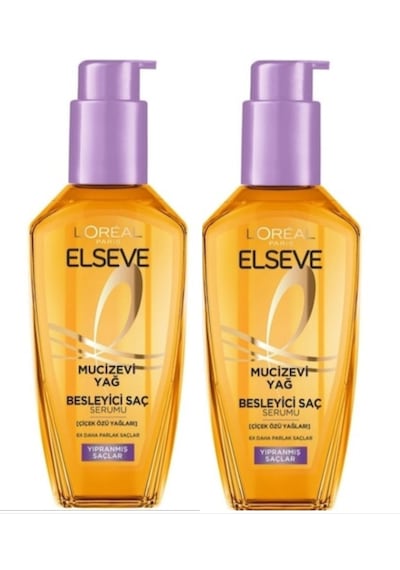 Elseve Mucizevi Yağ Yıpranmış Saçlar İçin Besleyici Saç Serumu 2 X 100 Ml