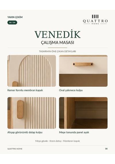 Venedik Çalışma Masası Ahşap