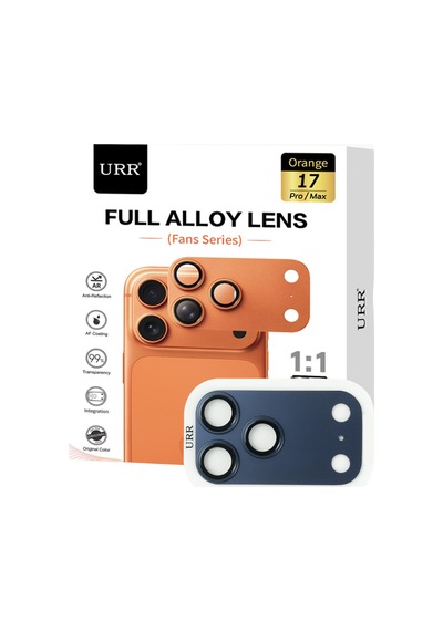 Urr Apple Uyumlu iPhone 17 Pro Fans Series Full Alloy Kamera Lens Koruyucu Mavi