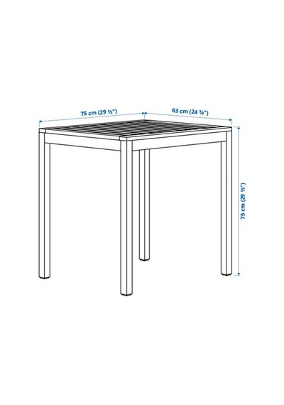 Ikea Nämmarö Balkon Masası, Açık Kahverengi, 75x63 Cm