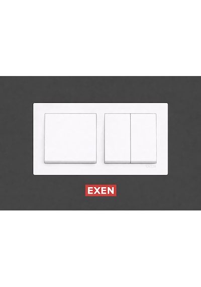 Exen Beyaz 2'li Set Anahtar+komütatör Anahtar
