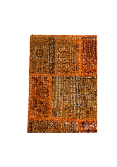 Modern Bohem Stil Vintage Halı Özel Tasarım Patchwork Koleksiyonu Doğal Halı Turuncu
