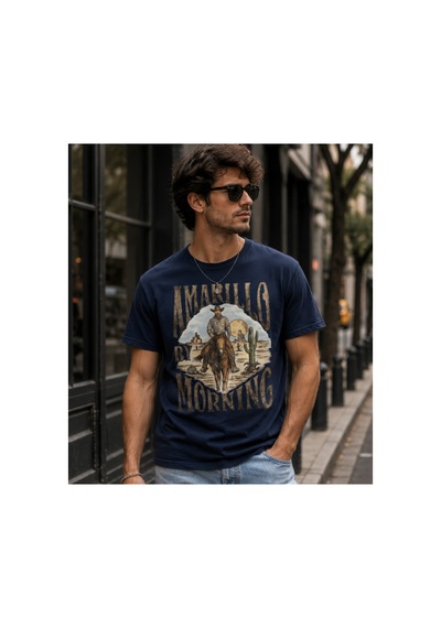 Qmen Style Unisex Basic Baskılı T-shirt Amarillo By Morning Beyaz %100 Pamuk