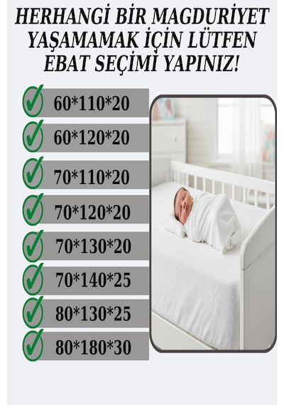 Oznhome Bebek Alezi Anne Yanı Yatak Alezi   Pamuk 70 x 110