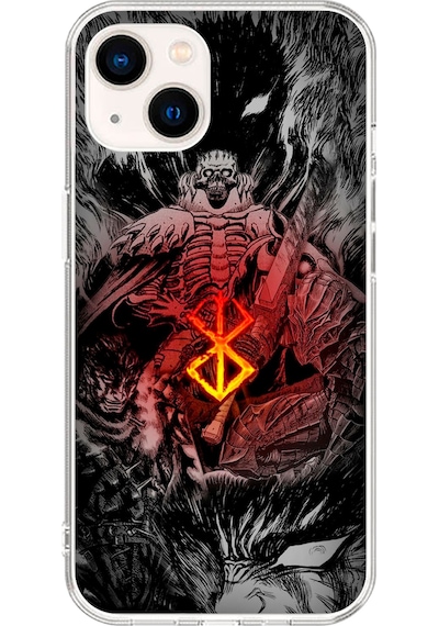 Apple Uyumlu iPhone 13 Mini Şeffaf Kılıf Berserk Tasarımlı 2