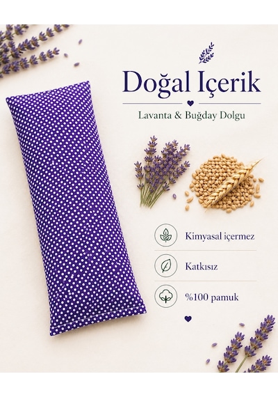 Lavande Çiftlik Lavanta Dolgulu Göz Yastığı Puantiyeli Çok Renkli