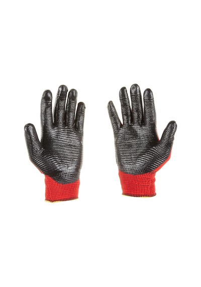 Tr Pu17 Pn5 Zebra Polyester Örme Nitril Eldiven Çift, No 10, Kırmızı Siyah Diğer