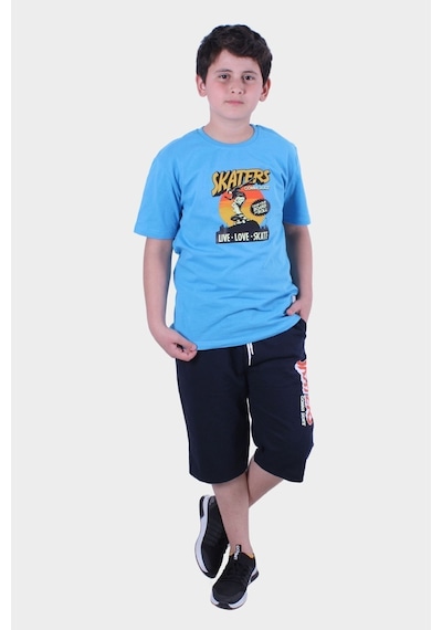 Fyk Kids Erkek Çocuk Alt-üst Kapri-tişört Takım Turkuaz