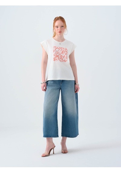Loft Beyaz Kadın T-shirt Lf2038770 Beyaz
