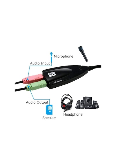 AoGo Kablolu USB 5hV2 Sound Harici Ses kartı