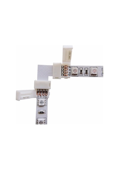1 Adet 4 Pin L Dönüş 3 Çipli Şerit Led Ekleme Aparatı 5050 Rgb L Birleştirme