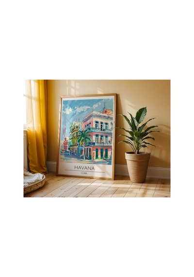 Havana Cuba Ahşap Çerçeveli Dekoratif Duvar Tablosu Ahşap 01