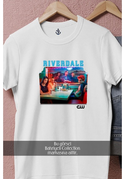 Oversize Riverdale Yabancı Dizisi Tasarımlı Unisex T-shirt Beyaz