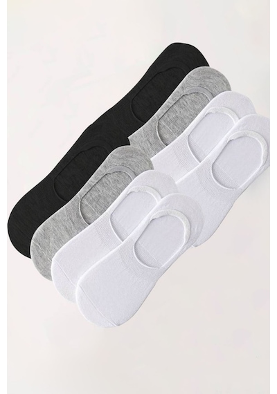 Kral Socks Kadın - Erkek Düz Desen 8'li Paket - 8 Çift Pamuklu Terletmez Babet Çorap Asorti