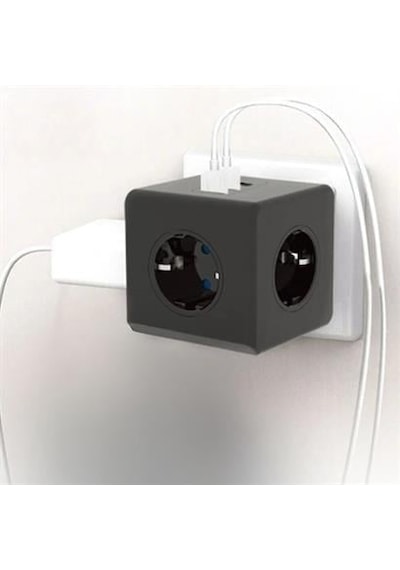 Buffer Isıya Dayanıklı Termal Akım Korumalı Ve Çocuk Korumalı 3 Priz Girişli 3 Usb Girişli Küp Priz