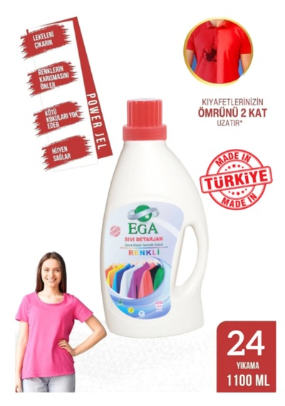 Renkli Sıvı Yıkama Deterjanı 4x 1100 Ml 4 L