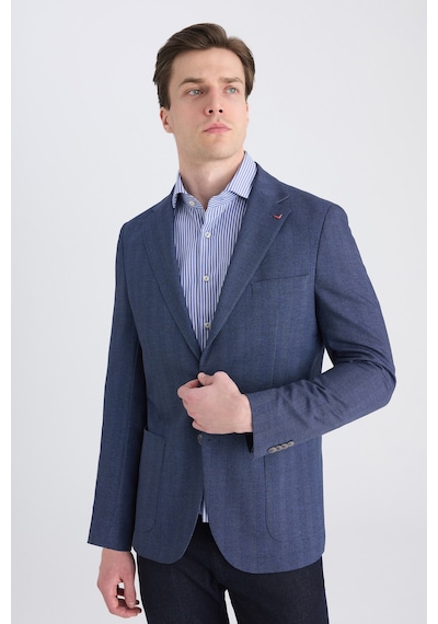 D's Damat Ds Damat Regular Fit Lacivert Armürlü Kumaş Ceket 5hc04ım09488m 101