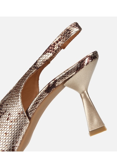 Hotiç Kadın Deri Gold Arkası Açık Kısa Topuklu Stiletto 01ayh323410a540 01ayh323410a540