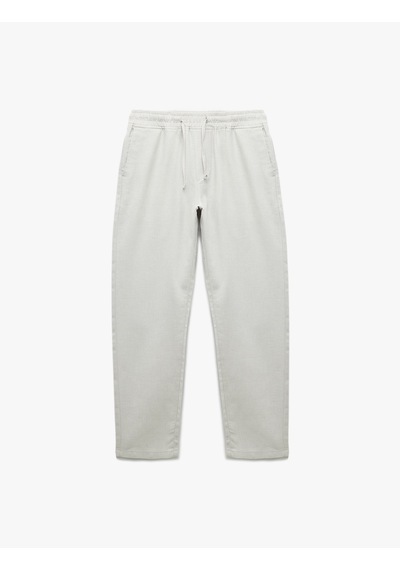 Koton Beli Bağcıklı Cep Detaylı Pamuk Keten Karışımlı Chino Pantolon Gri Desenli 5sam40024hw Gri Desenli Koton Beli Bağcıklı Cep Detaylı Pamuk Keten Karışımlı Chino Pantolon Gri Desenli 5sam40024hw Gri Desenli