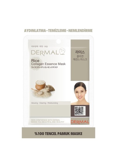 Dermal Arındırıcı, Nemlendirici Ve Ton Eşitleyici Pirinç Özlü Yüz Maskesi 24'li Paket